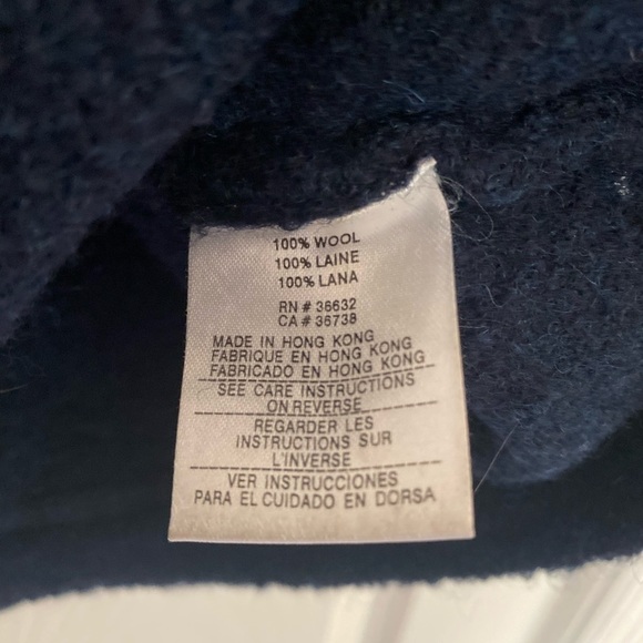 HAGGAR for her vintage 90’s Embroidered Blue Boiled Wool Cardigan - Picture 4 of 8